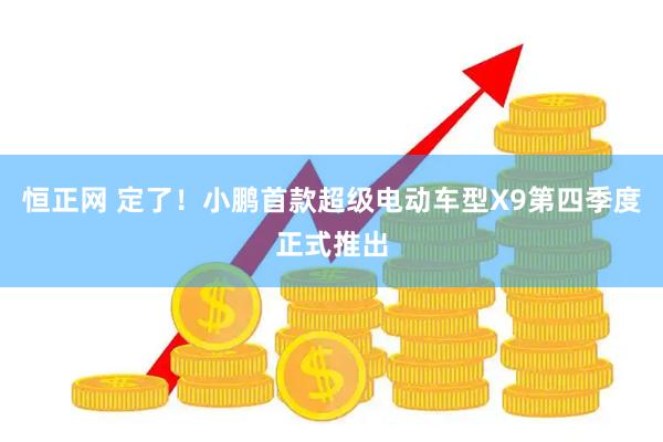 恒正网 定了！小鹏首款超级电动车型X9第四季度正式推出