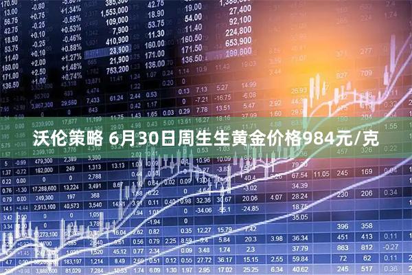 沃伦策略 6月30日周生生黄金价格984元/克