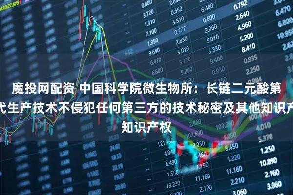 魔投网配资 中国科学院微生物所：长链二元酸第三代生产技术不侵犯任何第三方的技术秘密及其他知识产权